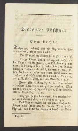 Siebenter Abschnitt. Vom Lichte.