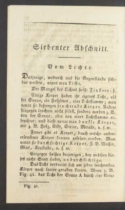 Siebenter Abschnitt. Vom Lichte.