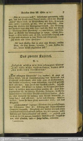 Das zweyte Kapitel