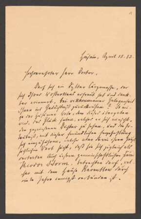 Paul Heyse (1830-1914) Archiv: Briefe von Ferdinand Tönnies an Paul Heyse - BSB Heyse-Archiv VI. Tönnies, Ferdinand