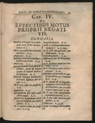 Cap. IV. De Effectibus Motus Proprii Negativis.