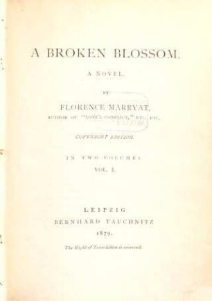 A broken blossom : a novel, 1