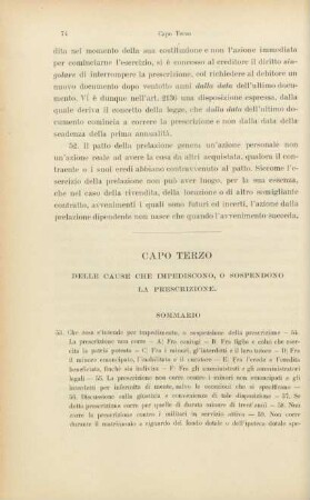 Capo terzo. Delle cause che impediscono, o sospendono la prescrizione