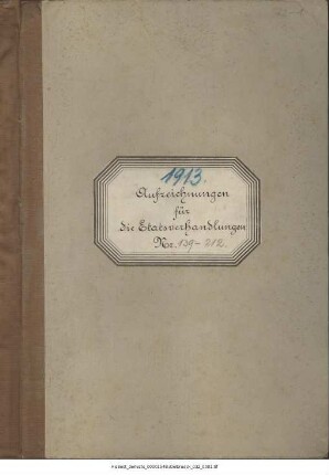 Etataufzeichnungen 1913