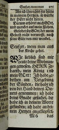 Seufzer, wenn man aus der Kirche gehet
