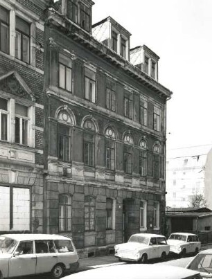 Dresden-Neustadt, Seitenstraße 7/Ecke Hechtstraße. Wohnhaus (um 1885). Straßenansicht