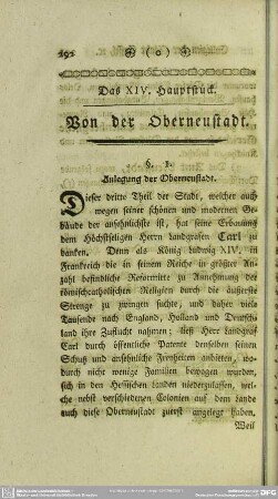 Das XIV. Hauptstück, Von der Oberneustadt