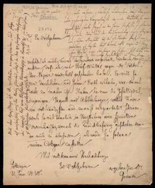 Brief von Jacob Grimm an Ferdinand Schotten
