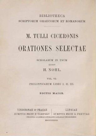 M. Tulli Ciceronis orationes selectae, 6