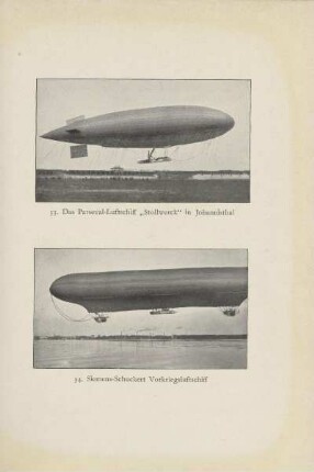 Das Parseval-Luftschiff "Stollwerck" in Johannisthal ; Siemens-Schuckert Vorkriegsluftschiff