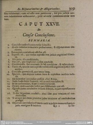 Caput XXVII. De Causae Conclusione
