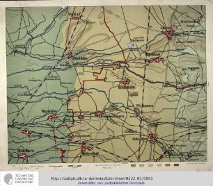 [Große Umgebungskarte von Darmstadt in Höhenschichtendarstellung]. Maßstab 1: 20.000. Bl. 1: Langen. Gießen: Roth, 1895