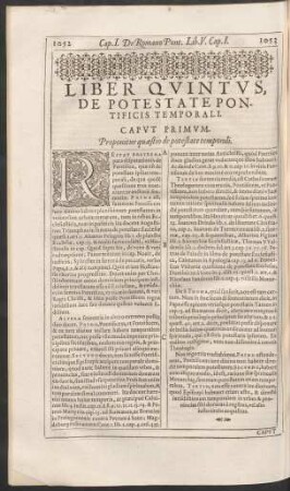 Liber Quintus, De Postestate Pontificis Temporali.