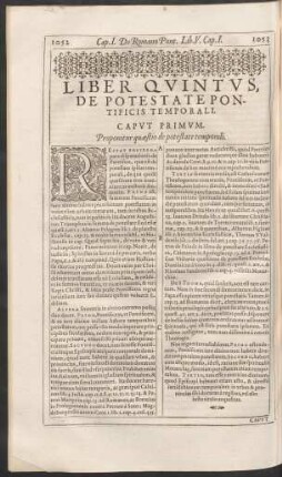 Liber Quintus, De Postestate Pontificis Temporali.