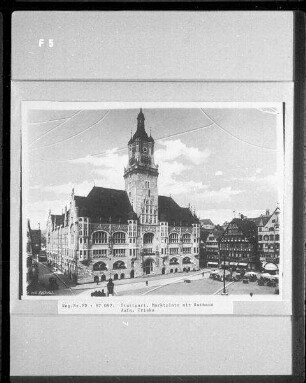Stuttgart, Marktplatz : Stuttgart. Marktplatz mit Rathaus