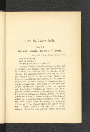 Kapitel 1. Gesundheit, Krankheit, das Gesetz der Heilung