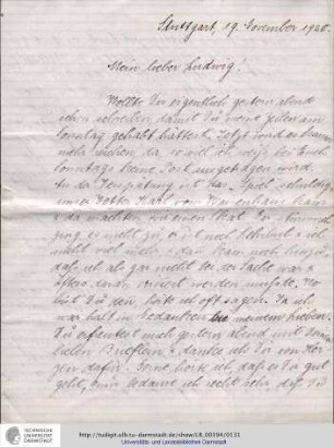 Brief vom 19.11.1920