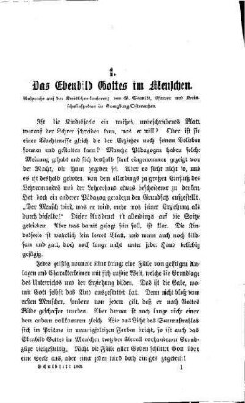 Das Ebenbild Gottes im Menschen : Ansprache auf der Kreislehrerkonferenz