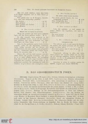 B. Das Grossherzogthum Posen