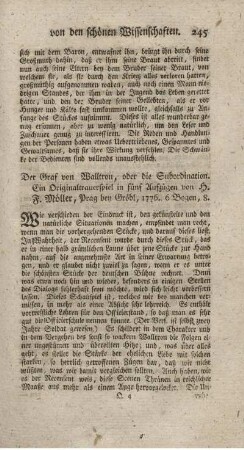 Der Graf von Walltron, oder die Subordination.