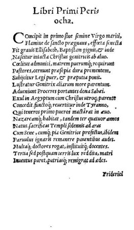 Libri Primi Periocha .
