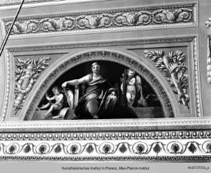 Decken- und Wandmalerei : Lünetten mit Darstellung der Tugenden : Justitia