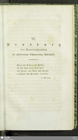 92. Arnsburg bei Frankenhausen im Fürstenthum Schwarzburg-Rudolstadt