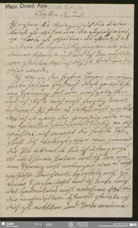 Eigenh. Brief von Sophie Bernhardi an August Wilhelm von Schlegel, Berlin, 1801