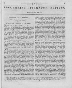 Die Festprogrammen der Hallischen Universität seit 1834.