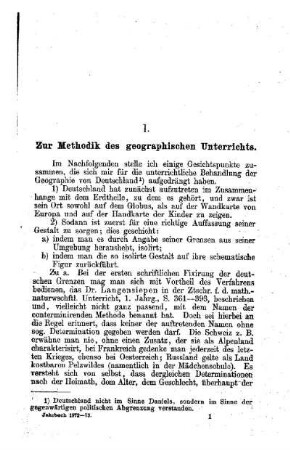 Zur Methodik des geographischen Unterrichts