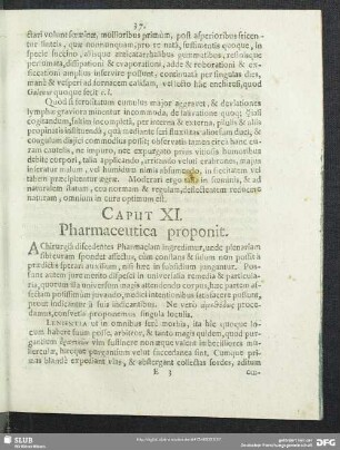 Caput XI. Pharmaceutica proponit