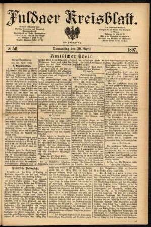 Ausgabe vom Donnerstag, den 29. April 1897.