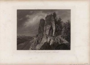Ansicht der Bastei in der sächsischen Schweiz, Stich, um 1835 : Die Bastey in der sächs. Schweitz / L. Schütze sculp. - [S.l.] , [ca. 1835]. - 1 Kunstbl. : Stich ; 23 x 17 cm
