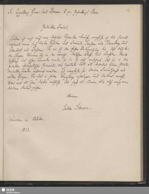 Bl. 54: SvC, Julius an Bunsen, München, 10.1833