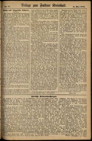 Zweite Ausgabe vom Samstag, den 12. Mai 1883.