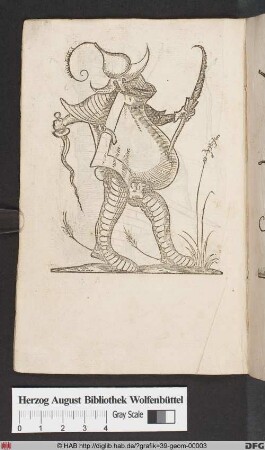 Rabelais, Les Songes Drolatiques de Pantagruel, II [Karikatur eines Soldaten]