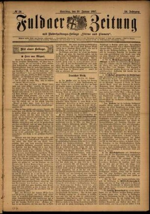 Erste Ausgabe vom Samstag, den 30. Januar 1897.