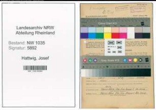 Entnazifizierung Josef Hattwig , geb. 08.04.1901 (Steiger)