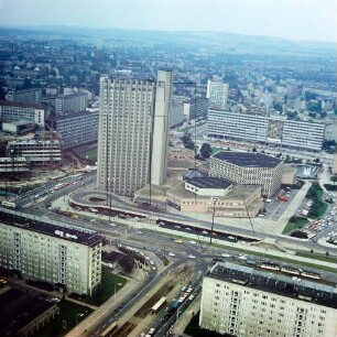Interhotel "Kongreß" und Stadthalle in Chemnitz : Blickrichtung Osten