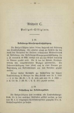 Abschnitt C. Polizei-Offiziere