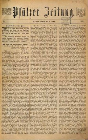 Pfälzer Zeitung. 1881, 1 - 6