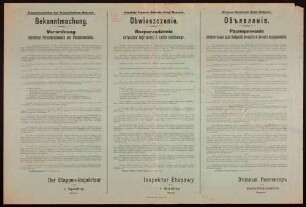"Bekanntmachung. Verordnung betreffend Personenausweise und Personenverkehr" (6527)