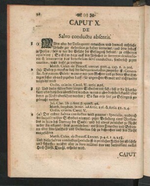 Caput X. De Salvo conductu absentis