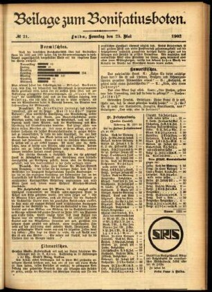 Zweite Ausgabe vom Sonntag, den 25. Mai 1902.