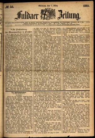 Ausgabe vom Mittwoch, den 07. März 1883.