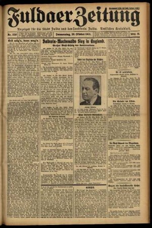Erste Ausgabe vom Donnerstag, den 29. Oktober 1931.