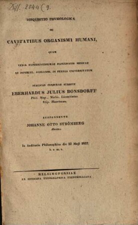 Disquisitio physiologica de cavitatibus organismi humani