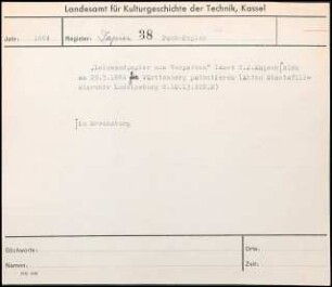 "Leinwandpapier zum Verpacken" lässt C. J. Maisch in Ravensburg sich am 29. März 1864 für Württemberg patentieren