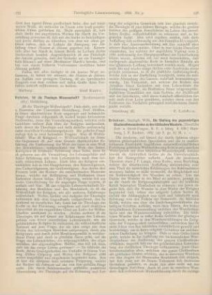236-237 [Rezension] Brückner, Wilhelm, Die Stellung des gegenwärtigen Glaubensbewußtseins zu den biblischen Wundern