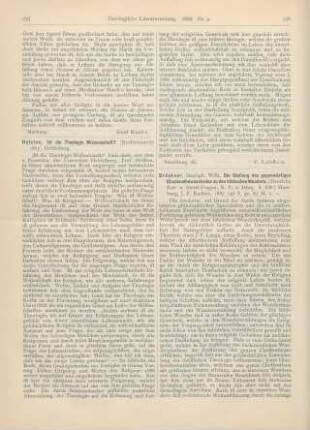 236-237 [Rezension] Brückner, Wilhelm, Die Stellung des gegenwärtigen Glaubensbewußtseins zu den biblischen Wundern